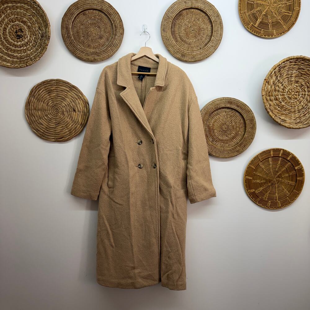 Tahari Wool Long Trench Coat XL